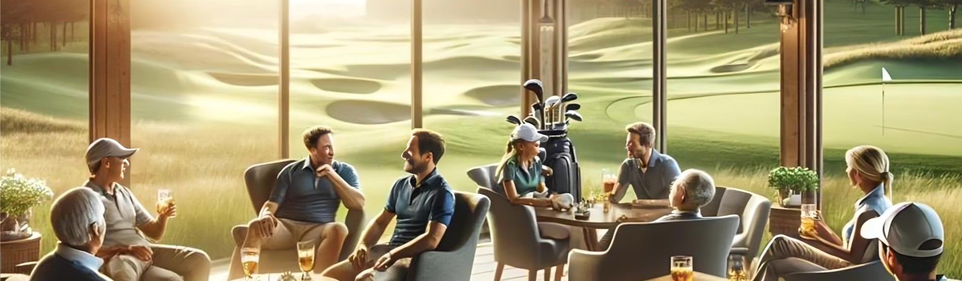 Flexible members sitting in the golf, spa & leisure club