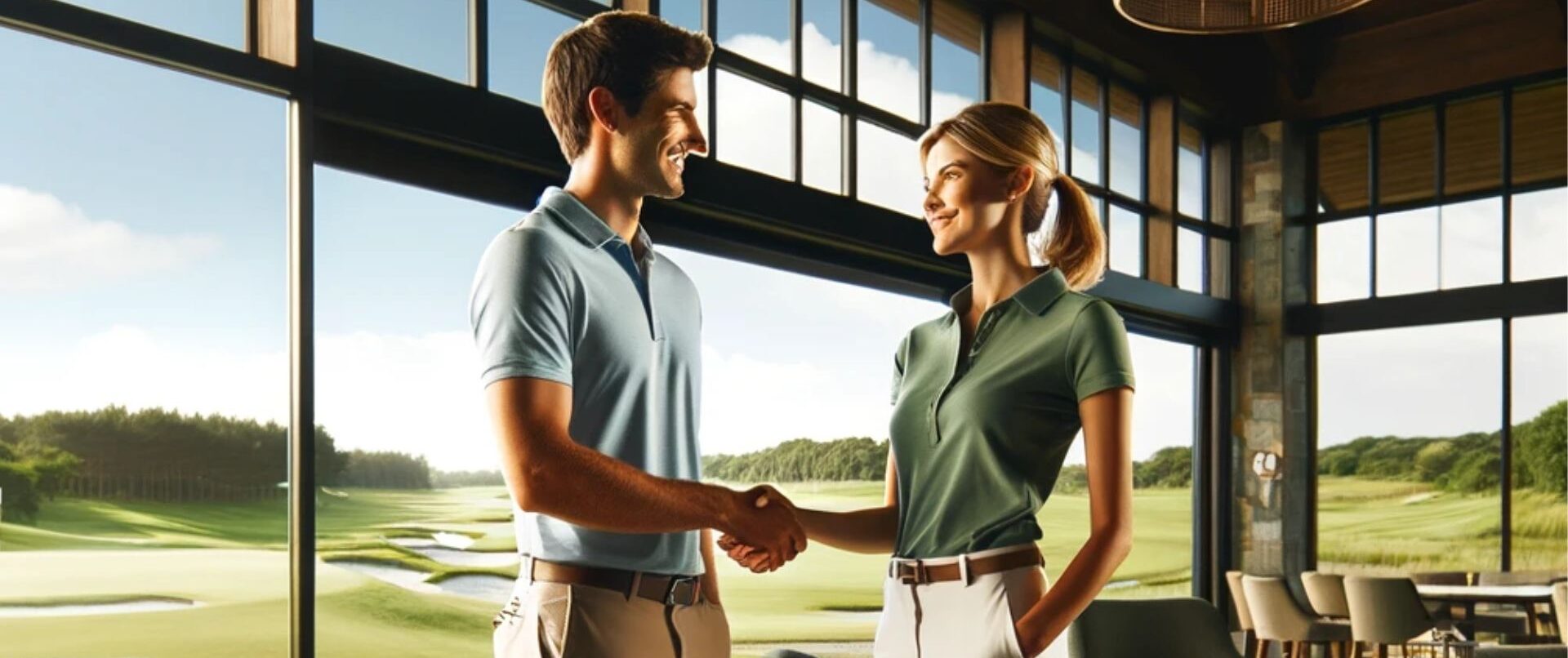 Golf managers handshake contra agreement