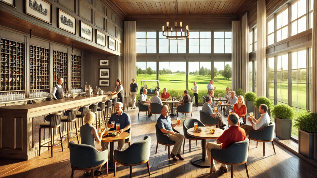 golf clubs members in a clubhouse creating a nice culture