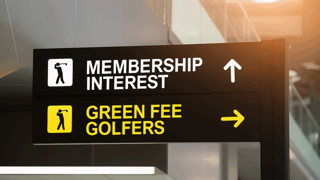 Membership interest and green fee golfers sign