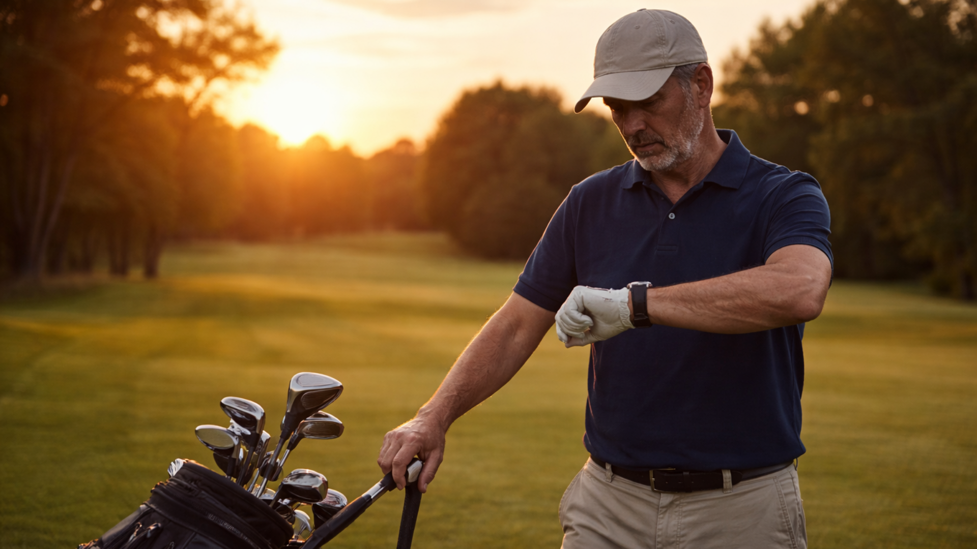 time poor golfer looking at their watch