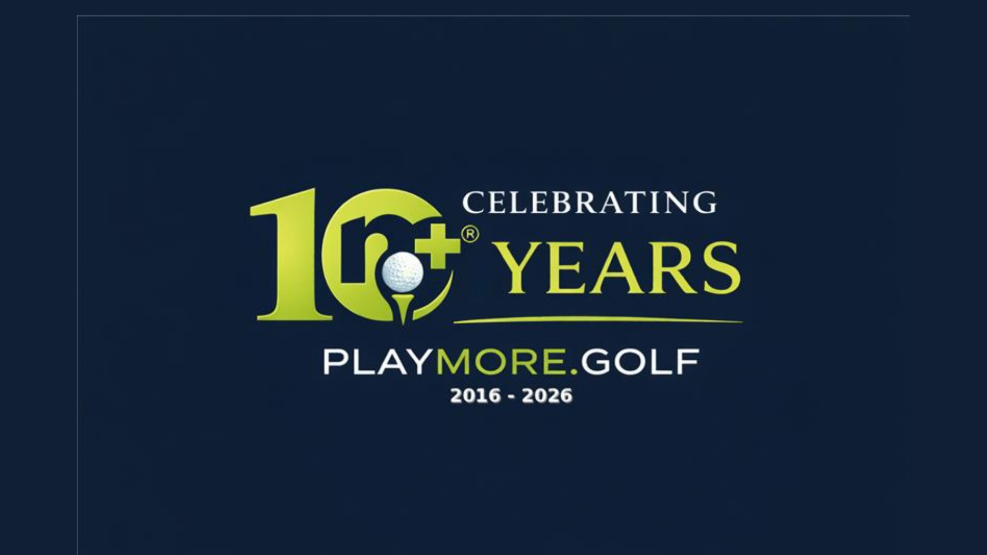 PlayMoreGolf 10 Year Anniversary Logo