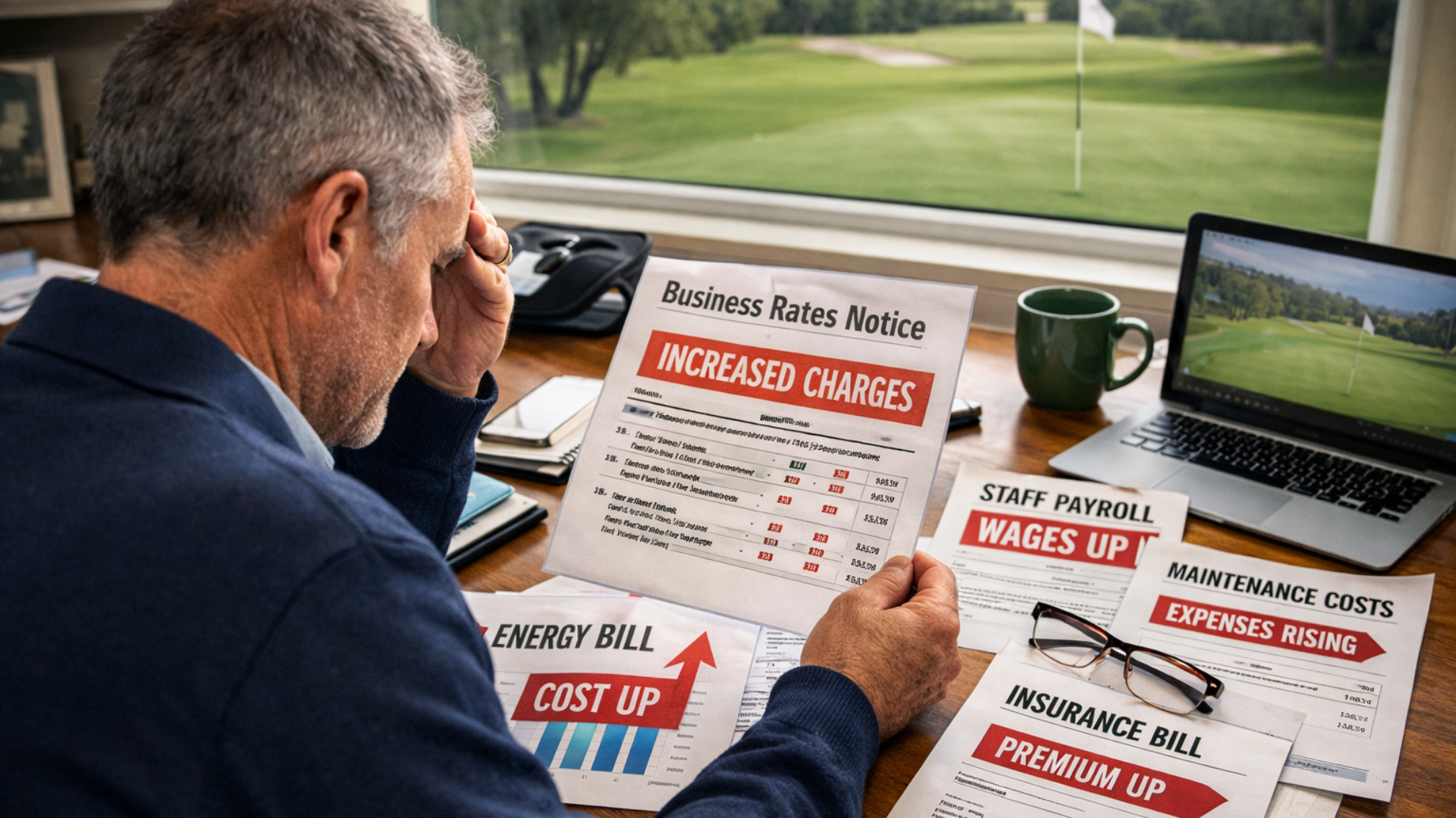 golf club manager looking at their fixed rising costs
