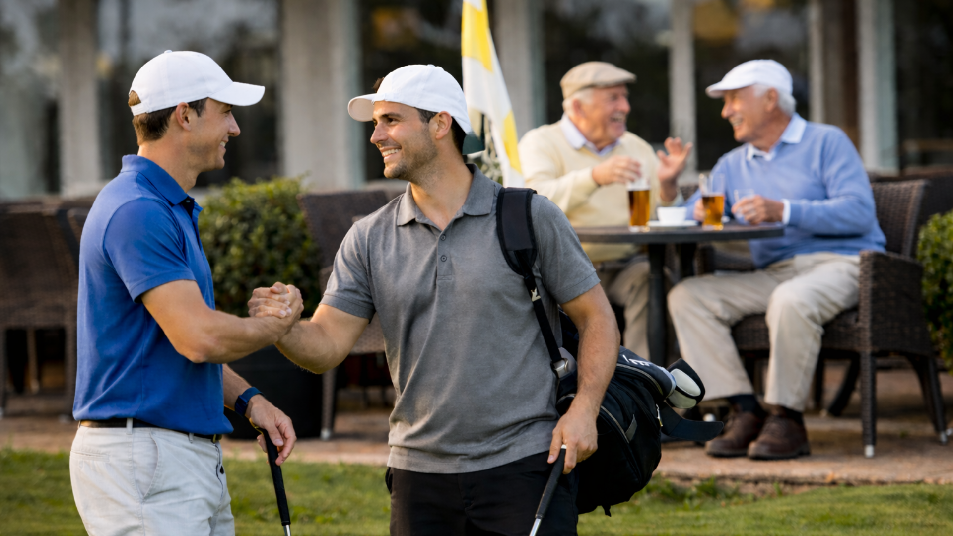 green fee golfers and full members at a golf club