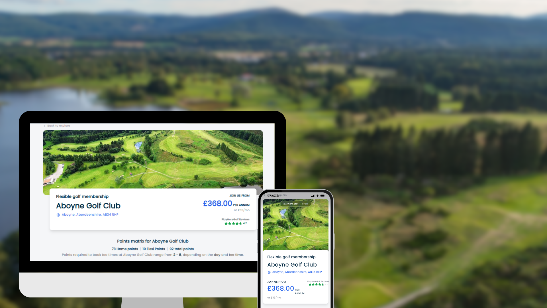 playmoregolf flexible membership website