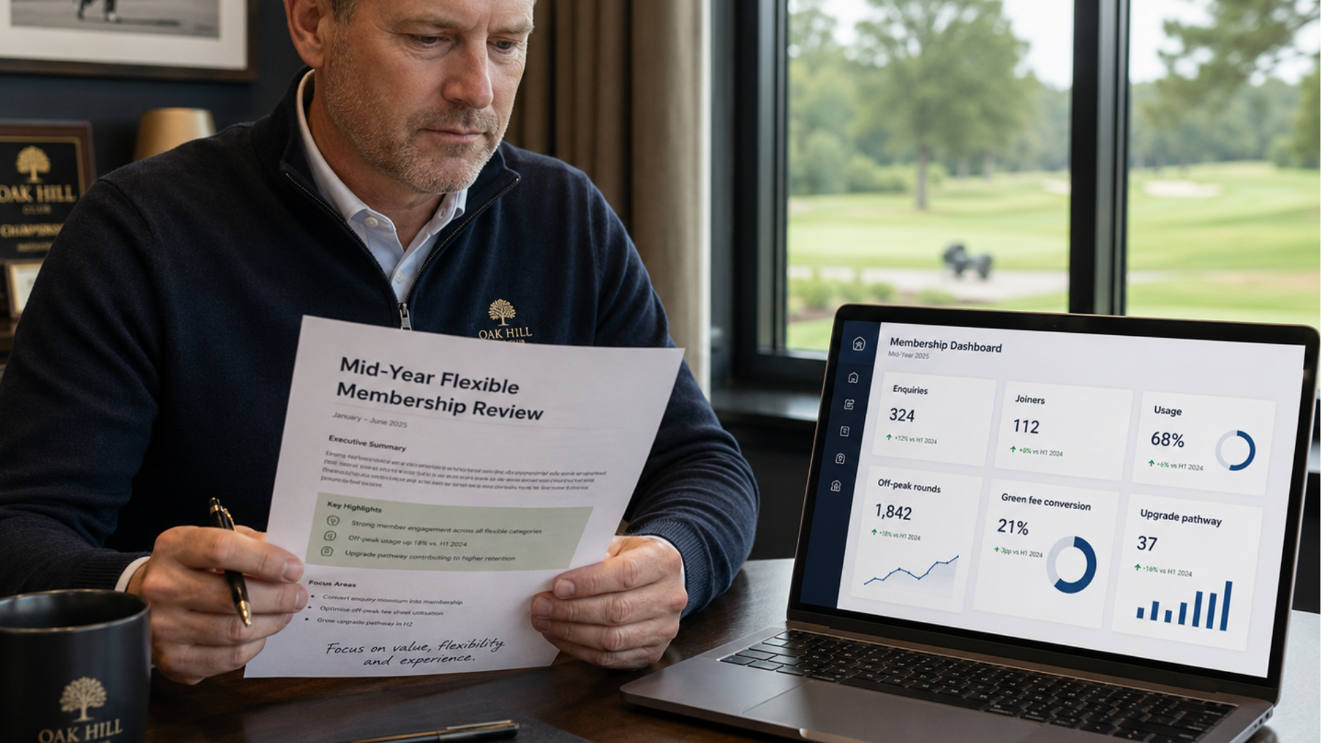 club manager looking at their golf membership growth