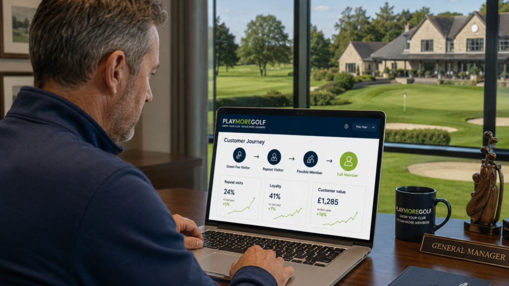 golf club manager looking at green fee revenue