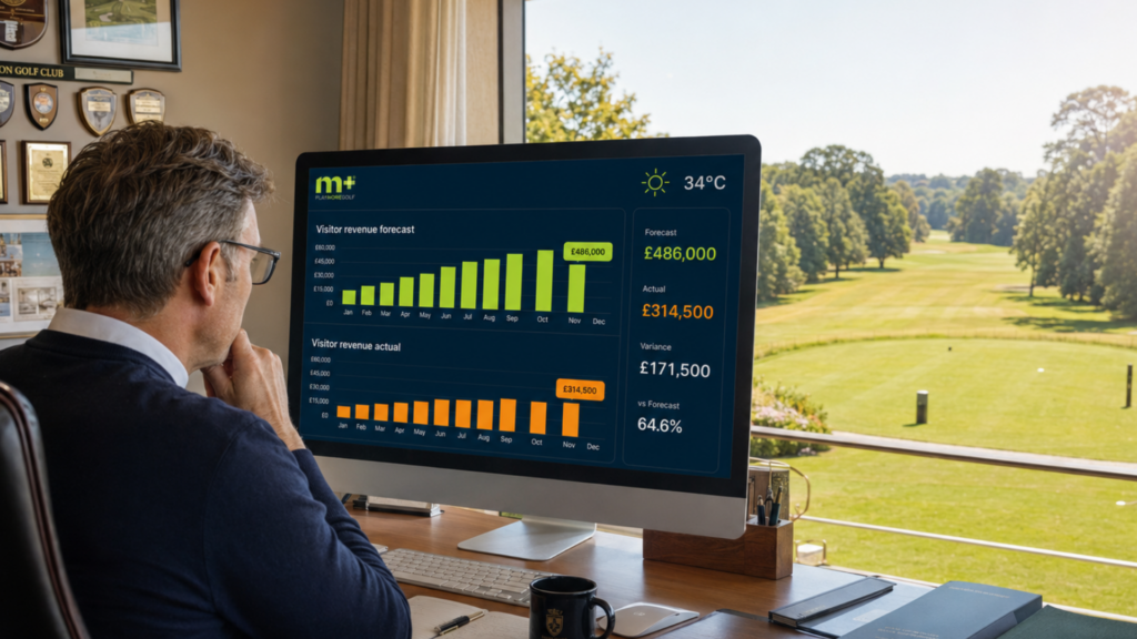 Golf club manager looking at their visitor revenue