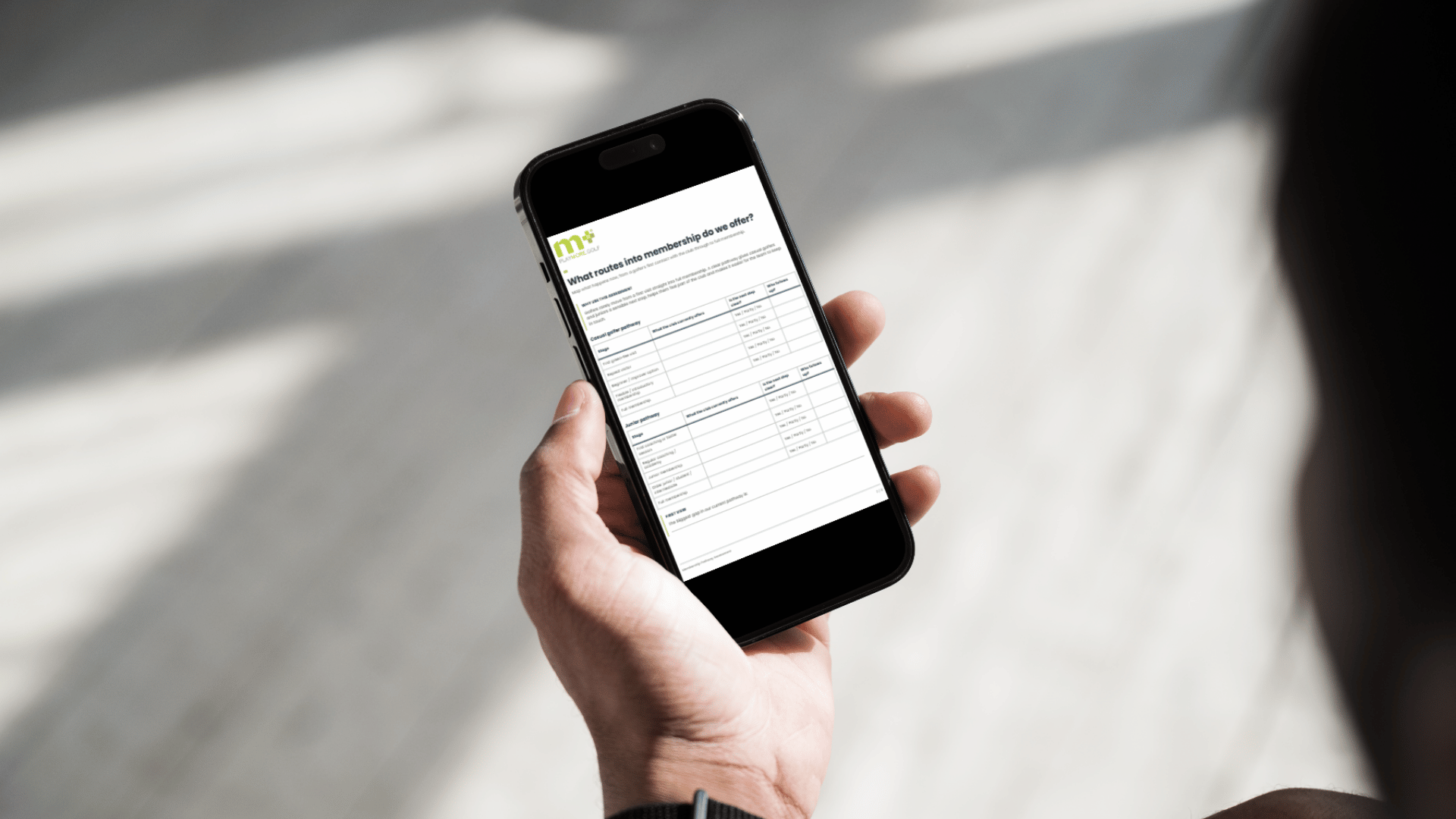 Golf Membership Pathway assessment